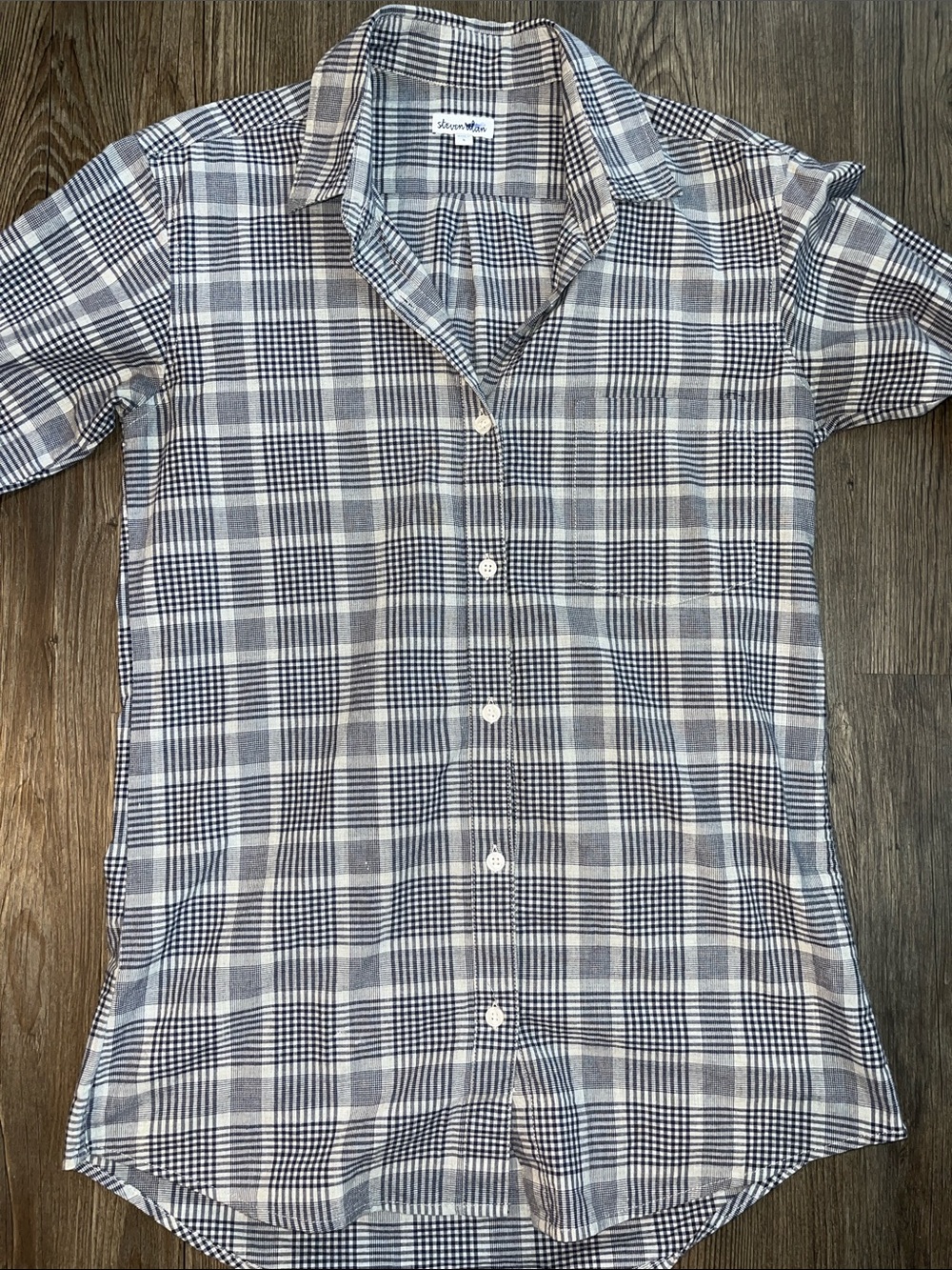 STEVEN ALAN Long Sleeve Plaid Button-Down Shirt